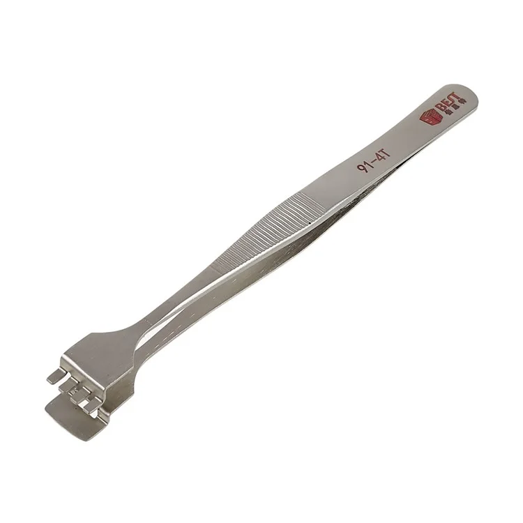 Bester BST-91-4T 1,2 cm Zahnförmiger Kristallwafer Pinzetten Edelstahl Wartung Reparaturwerkzeug Antistatik Modellherstellung Tool