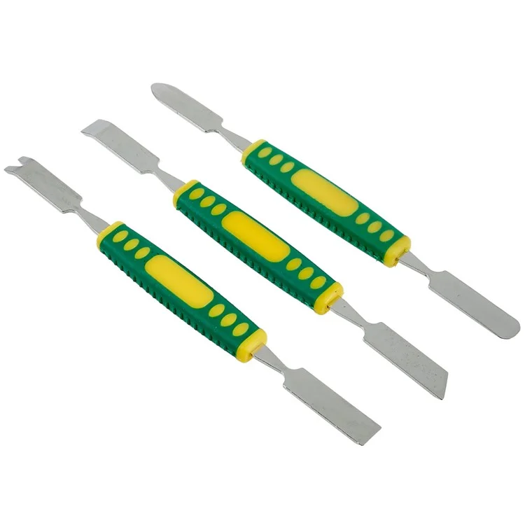 BEST 3Pcs / Set Metal Crowbar Phone Laptop Tablet Screen Opening Glue Removal Pry Tools with Plastic Handle
