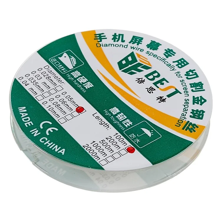 BEST 0.05mm 100 Meters Cutting Line Cutting Wire for Separating Cell Phone Screen Tablet Front Glass LCD