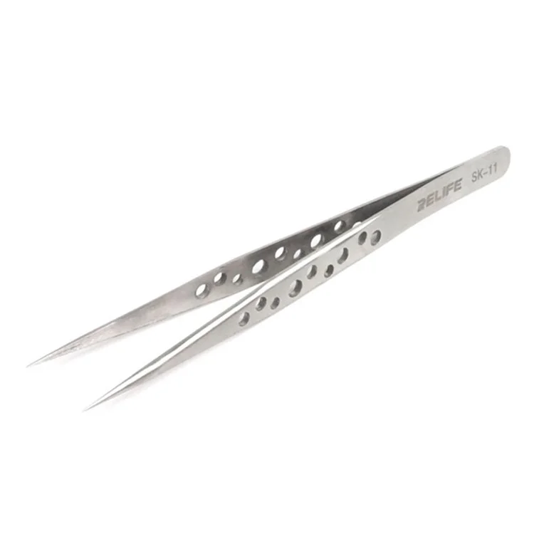 Refide SK-11 Tweezers de Tipa em Stelta Com Furos de Aço Sola Intelagente Precisão Tweezers Pabela de Circuito Lobro