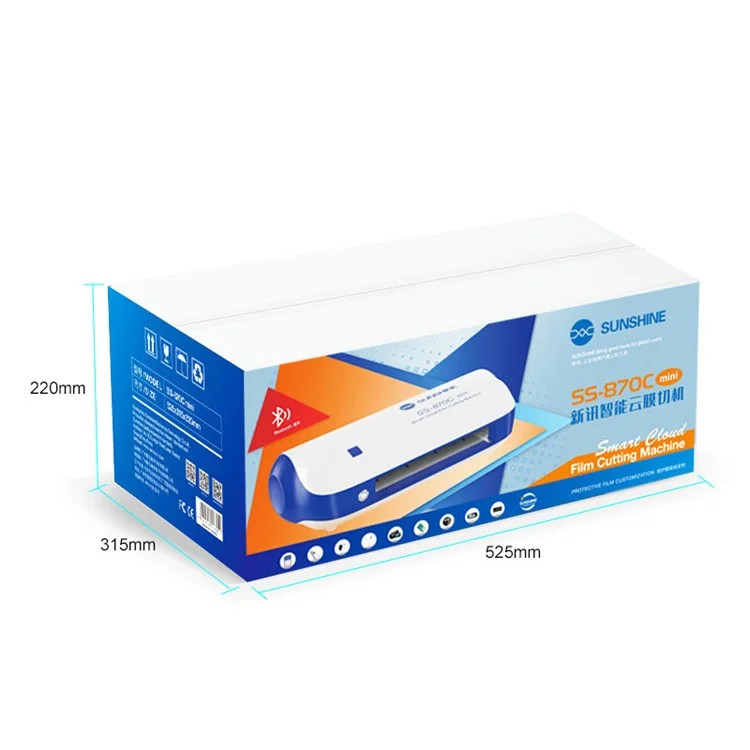 SUNSHINE SS-870C Mini WiFi DIY Smart Hydrogel Film Cutting Machine Intelligent Cloud Cutter Phone Screen Film Slicing for Devices Under 11 Inches - EU Plug