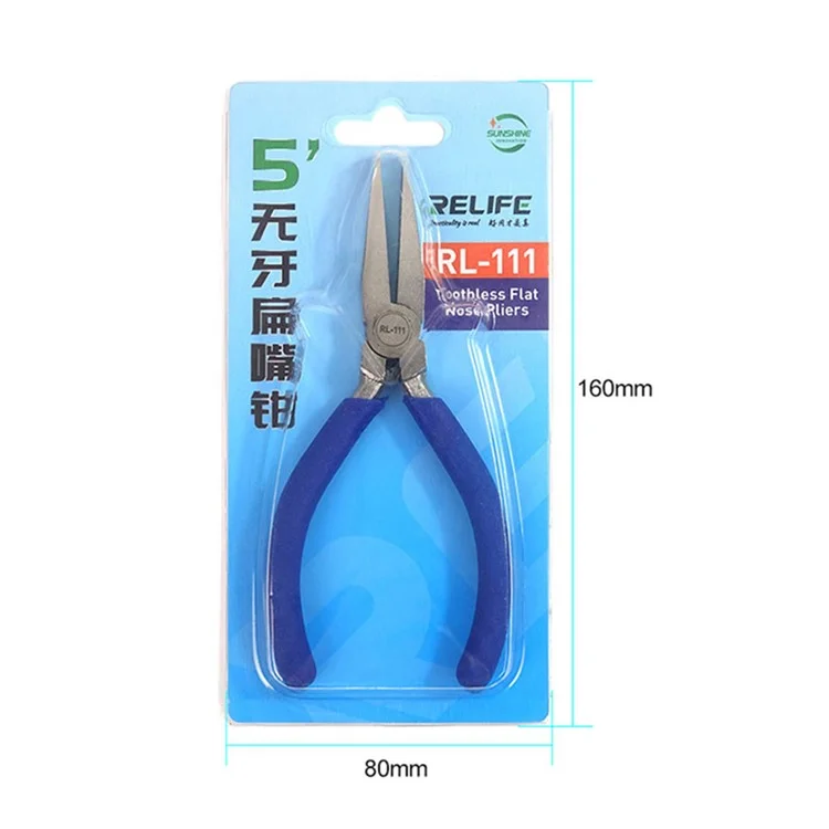 RELIFE RL-111 Industrial Toothless Flat-Nose Plier High Hardness Flat-Tips Plier for Bending and Straightening Wire