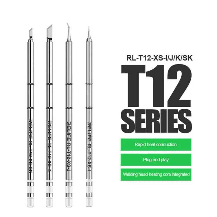 RELIFE RL-T12-XS Soldering Iron Tips Welding Tool Replacement for T12 Series Soldering Station - RL-T12-XS-I