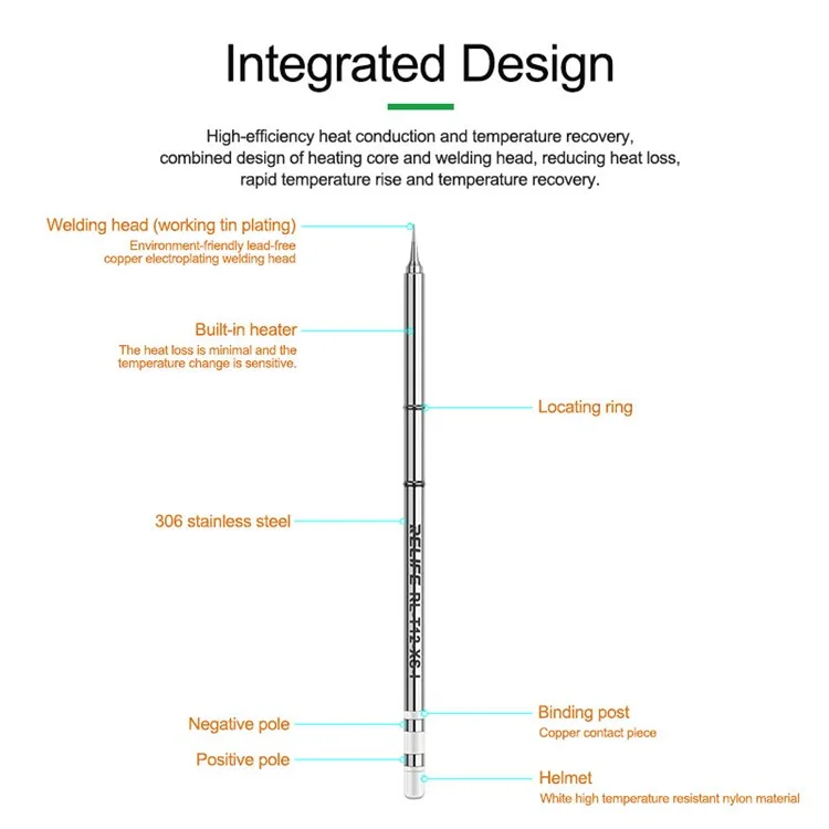 RELIFE RL-T12-XS Soldering Iron Tips Welding Tool Replacement for T12 Series Soldering Station - RL-T12-XS-I
