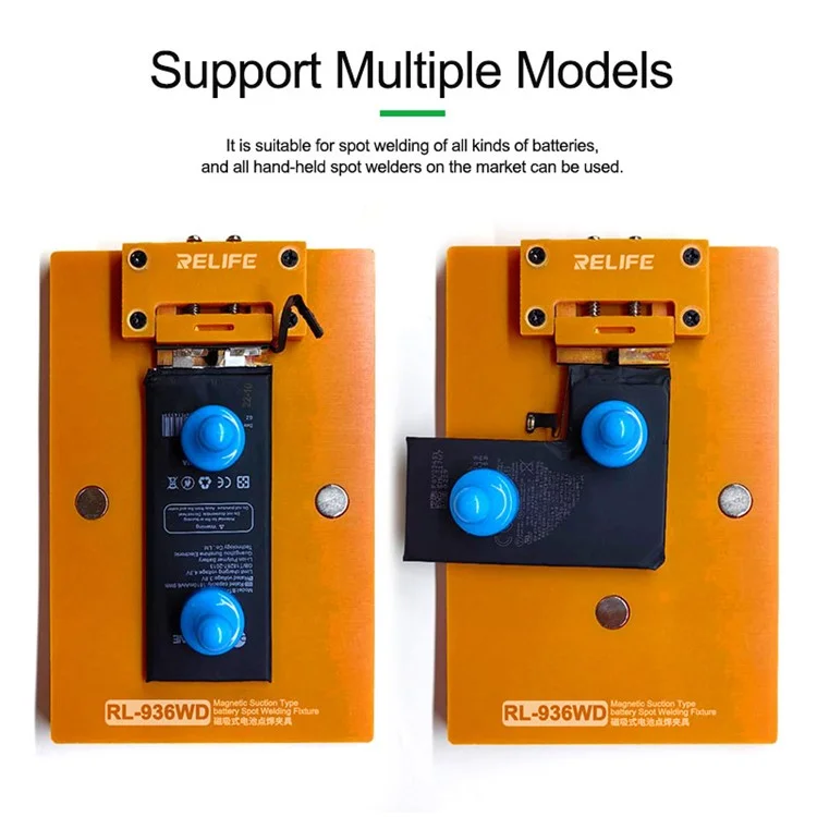 RELIFE RL-936WD Magnetic Spot Welding Fixture Locating Plate Portable Welder Battery Repair Tool for iPhone Battery Chip Replacement and Protection