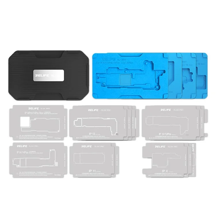 RELIFE RL-601T 18-в-1 Средний слой Оловянная платформа для посадки Набор для крепления iPhone X-14 Pro Max Многофункциональные инструменты для ремонта телефонов