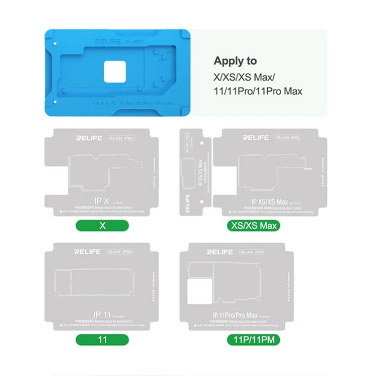 RELIFE RL-601T 18-in-1 Mid-Layer Tin Planting Platform Fixture Set for iPhone X-14 Pro Max Multifunctional Phone Repair Tools