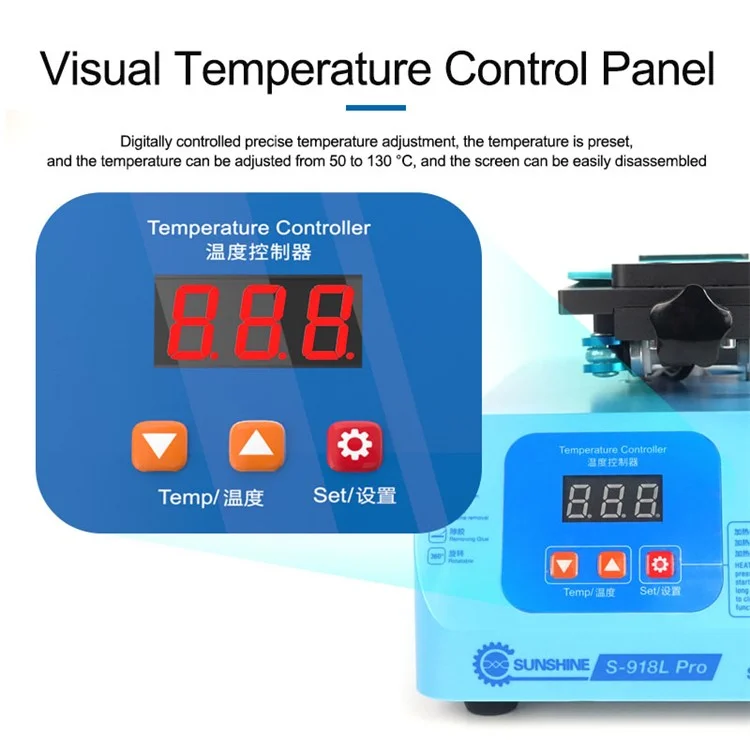 SUNSHINE S-918L Pro Rotary Screen Splitting Machine Mobile Phone LCD Screen Separator Machine - US Plug