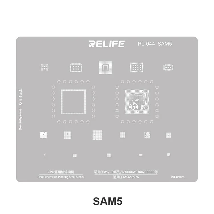 RELIFE RL-044 Serie SAM V2.0 para teléfonos móviles Samsung 15 piezas / juego Plantilla de acero integrada Plantilla de rejilla de soldadura de estaño integrada