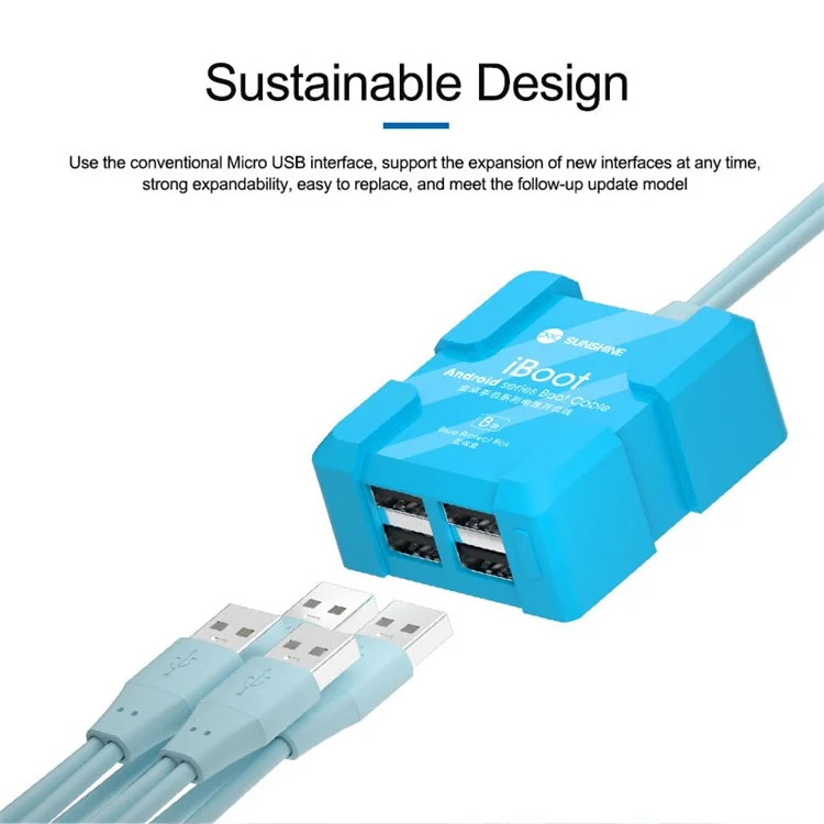 SUNSHINE iBoot B Android Mobile Phone Power Cord Anti-burn Phone Boot Cable