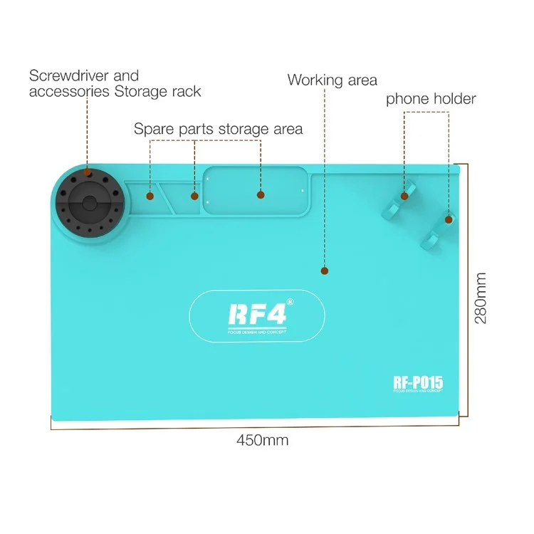 RF4 RF-PO15 Celo Celo Celo Clat Chefencido Silicone Hatemente Atualização Tapa de Manutenção Com Suporte de Armazenação Para BGA Solda Solda Estação de Solda