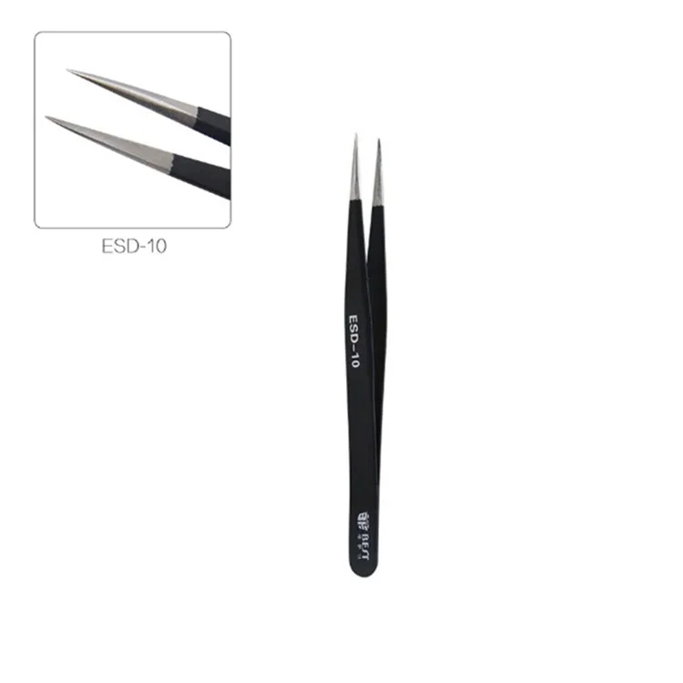 BEST 9Pcs Precision Tweezers Set Anti-Slip Metal Tweezers Kit Multi-Standard Tweezers for Lab, Electronics, Jewelry