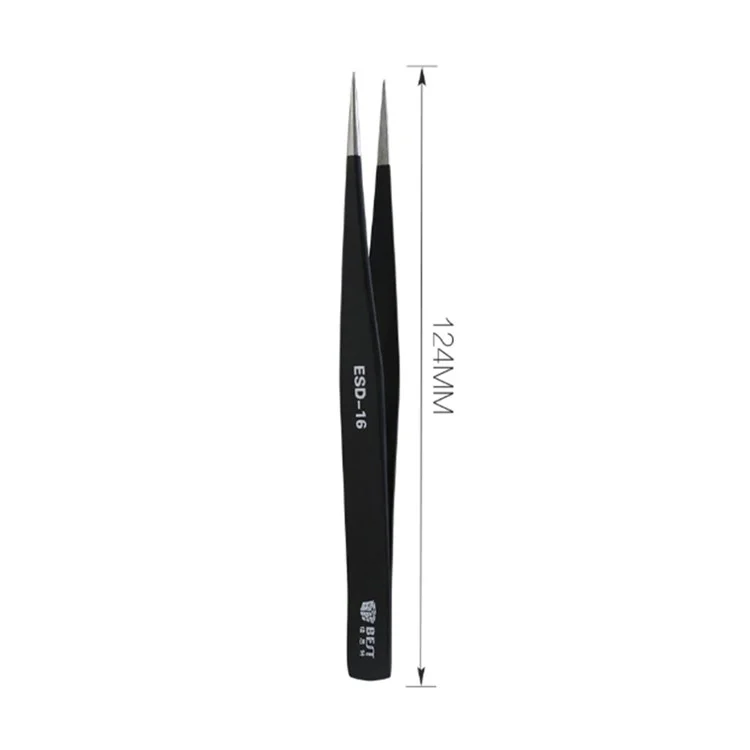 BEST 9Pcs Precision Tweezers Set Anti-Slip Metal Tweezers Kit Multi-Standard Tweezers for Lab, Electronics, Jewelry
