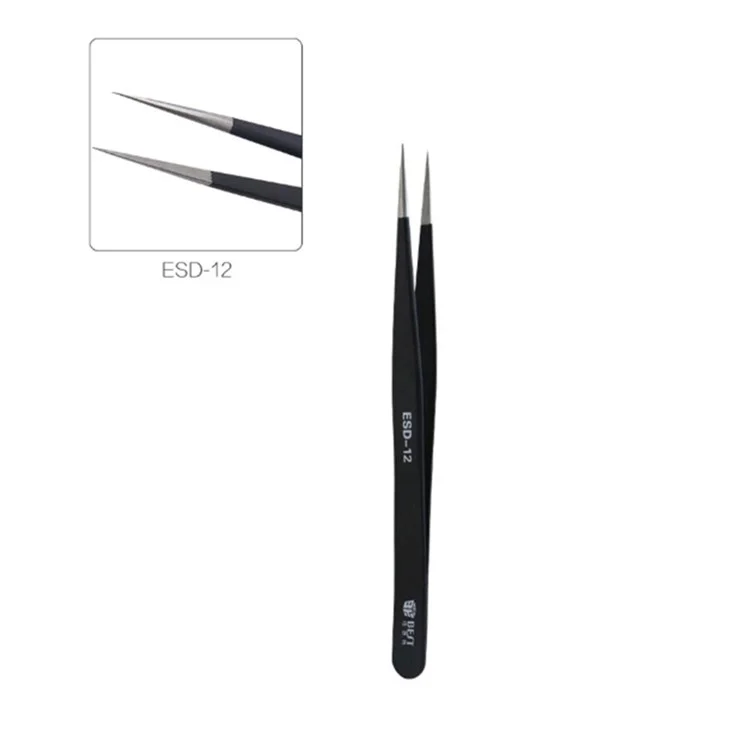 BEST 9Pcs Precision Tweezers Set Anti-Slip Metal Tweezers Kit Multi-Standard Tweezers for Lab, Electronics, Jewelry