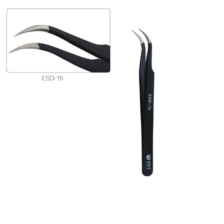 BEST 9Pcs Precision Tweezers Set Anti-Slip Metal Tweezers Kit Multi-Standard Tweezers for Lab, Electronics, Jewelry
