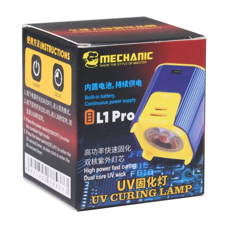Lámpara de curado de pegamento UV LED MECHANIC L1 Pro Recargable Secador de pegamento de velocidad rápida Lámpara de curado UV