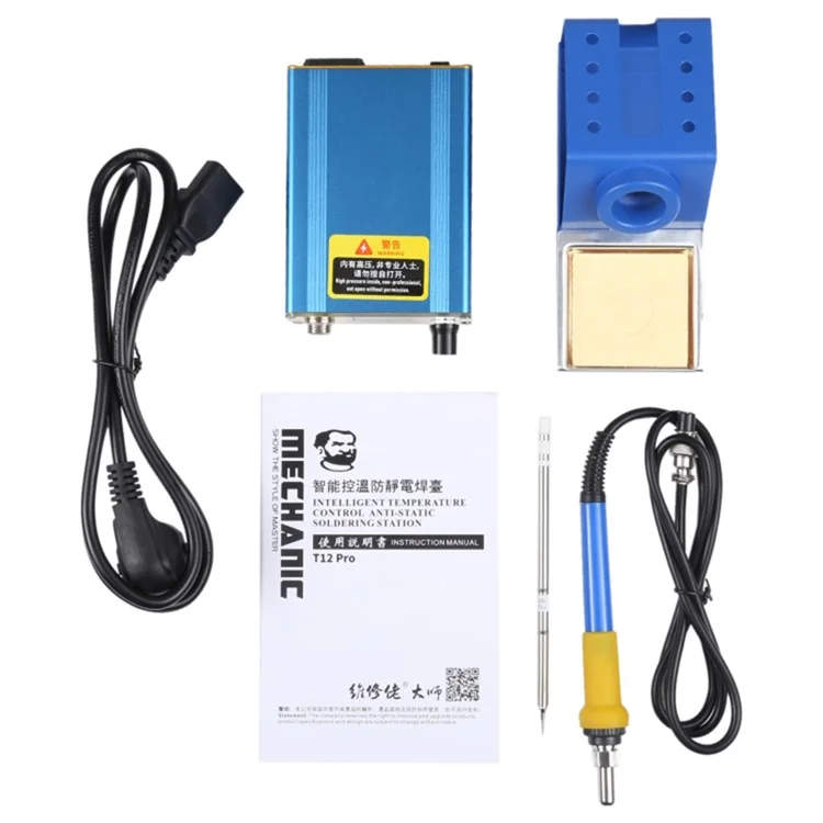 MECHANIC T12 Pro Soldering Station Intelligent Temperature Controller Anti-Static Electronics Repair Tool - UK Plug