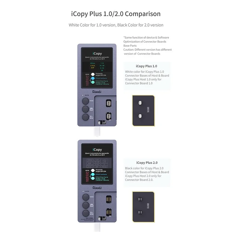 QIANLI iCopy Plus 2.2 Battery Detector for iPhone 11 / 12 Series Battery Board, Light Sensor Recovery, Headset Detection