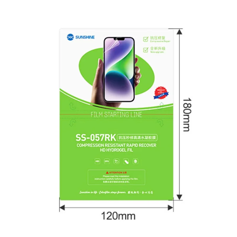 SUNSHINE SS-057RK 50Stück Anti-Stress-Sofortinstandsetzung High Definition EPU-Hydrogel-Film (Funktioniert mit SUNSHINE SS-890)