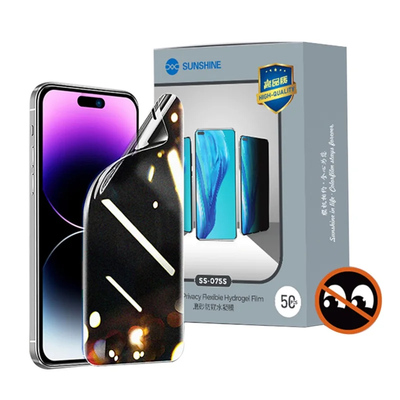 SUNSHINE SS-075S 50Pcs Matte Anti-peep Hydrogel Film Privacy Protection Screen Film (Funciona com SUNSHINE SS-890)