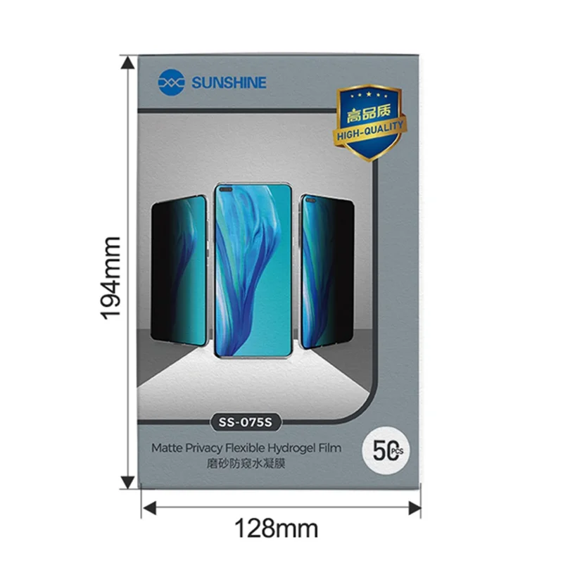SUNSHINE SS-075S 50Pcs Matte Anti-peep Hydrogel Film Privacy Protection Screen Film (Funciona com SUNSHINE SS-890)