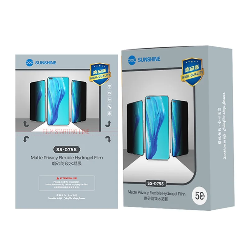 SUNSHINE SS-075S 50Pcs Matte Anti-peep Hydrogel Film Privacy Protection Screen Film (Funciona com SUNSHINE SS-890)