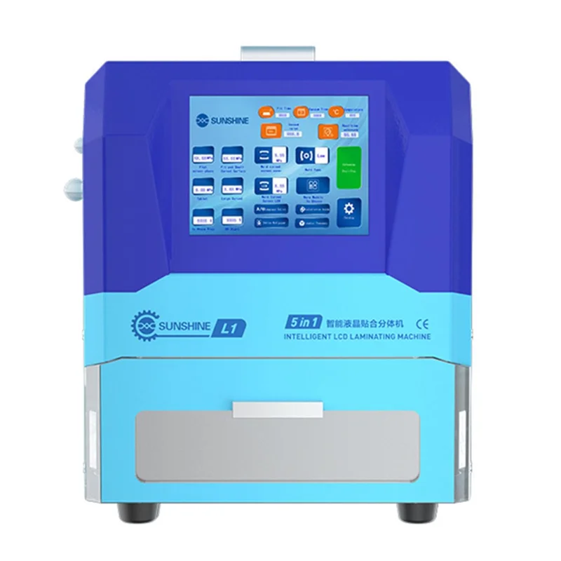 SUNSHINE L1 5-i-1 skærmforseglings smart LCD-lamineringsmaskine til lige og buede telefoner og tablets - EU-stik