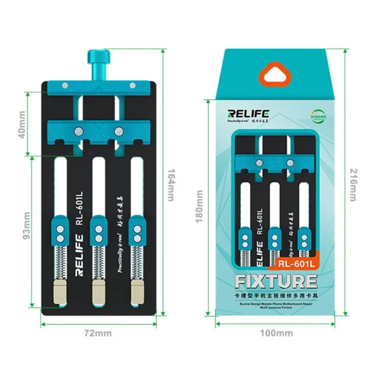 RELIFE RL-601F Ferramenta Universal de Fixação Tri-eixo com Duas Ranhuras para Remoção de Placas de Circuito Impresso, Soldagem de Placa Mãe e Reparo de CI