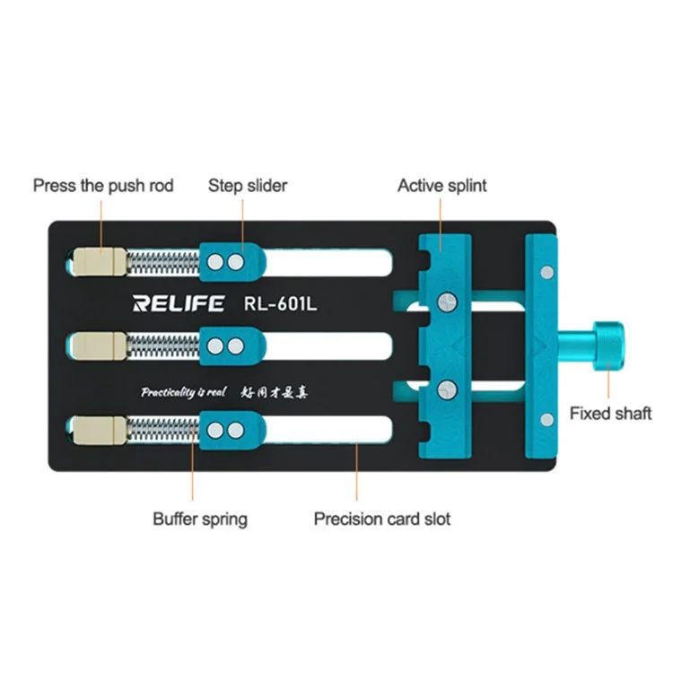RELIFE RL-601F Ferramenta Universal de Fixação Tri-eixo com Duas Ranhuras para Remoção de Placas de Circuito Impresso, Soldagem de Placa Mãe e Reparo de CI