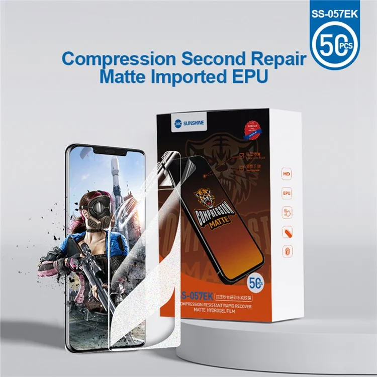 SUNSHINE SS-057EK 50Pcs Anti-stress Instant Repair Matte Hydrogel Film Screen Protector (Work with SUNSHINE SS-890)