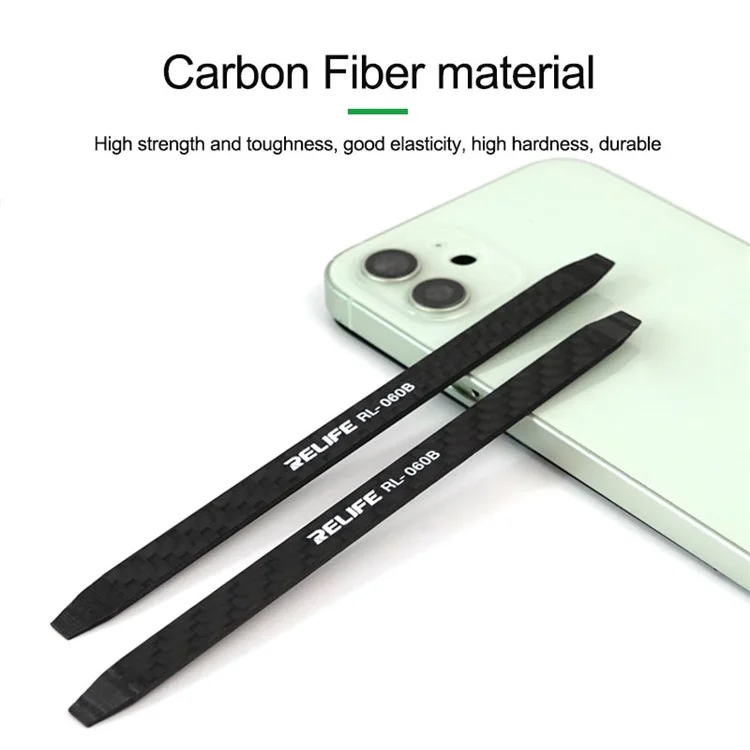 RELIFE RL-060B Carbon Fiber Non-magnetic Crowbar Tablet Phone Disassemble Pry Bar Repair Tool