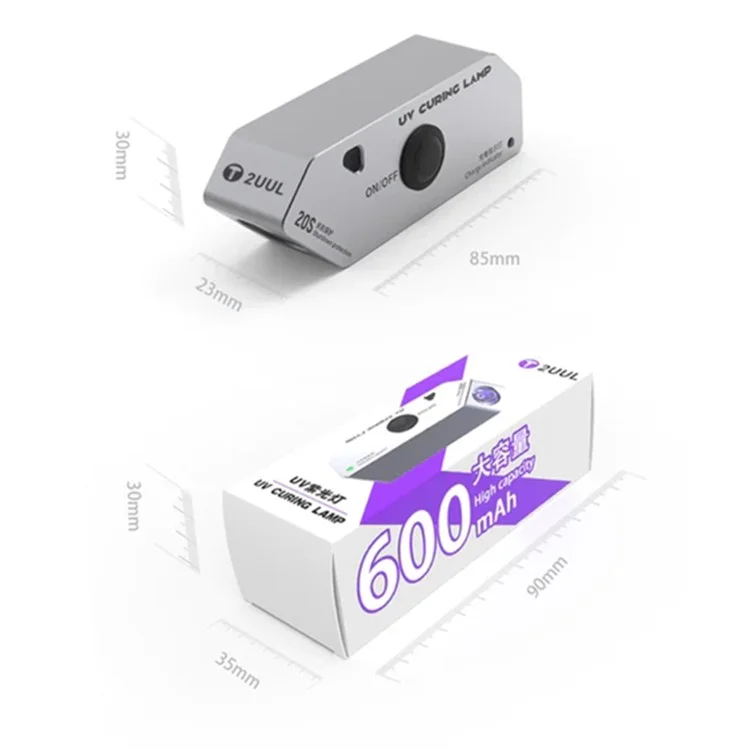 Lampe de séchage de colle UV LED 2UUL SC05 Rechargeable Vitesse rapide Séchoir de colle Lumière de durcissement UV