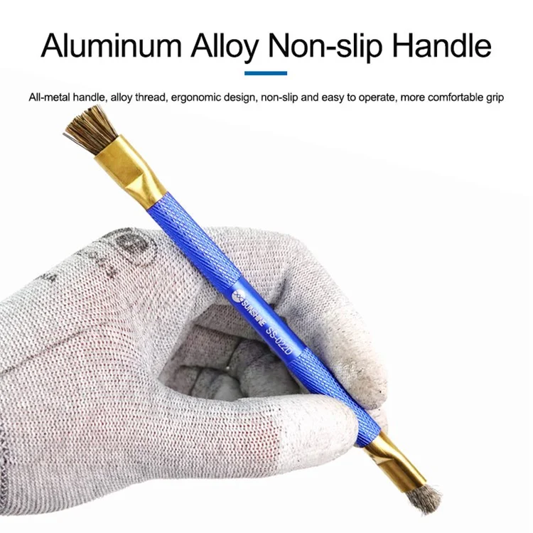 SUNSHINE SS-022D Double Copper Head Dual Purpose Brush Aluminum Alloy Non-Slip Handle Cleaning Brush