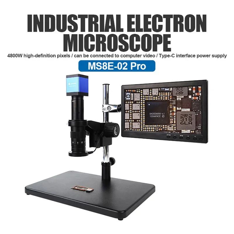 SUNSHINE MS8E-02 Pro Industrial Electron Microscope High-Frequency Zoom Lens 1080P Microscope - EU Plug