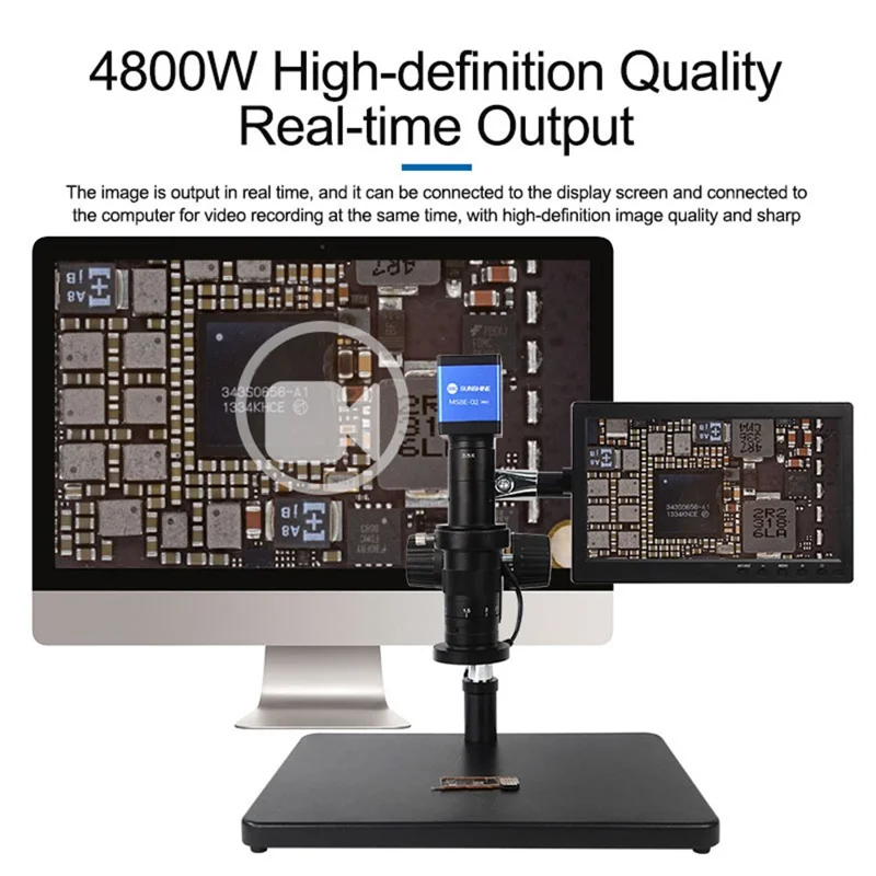 SUNSHINE MS8E-02 Pro Industrial Electron Microscope High-Frequency Zoom Lens 1080P Microscope - EU Plug