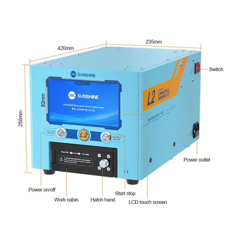 SUNSHINE L2 Smart LCD Laminating and Defoaming All-in-one Machine  for Curved and Flat Screen - US Plug