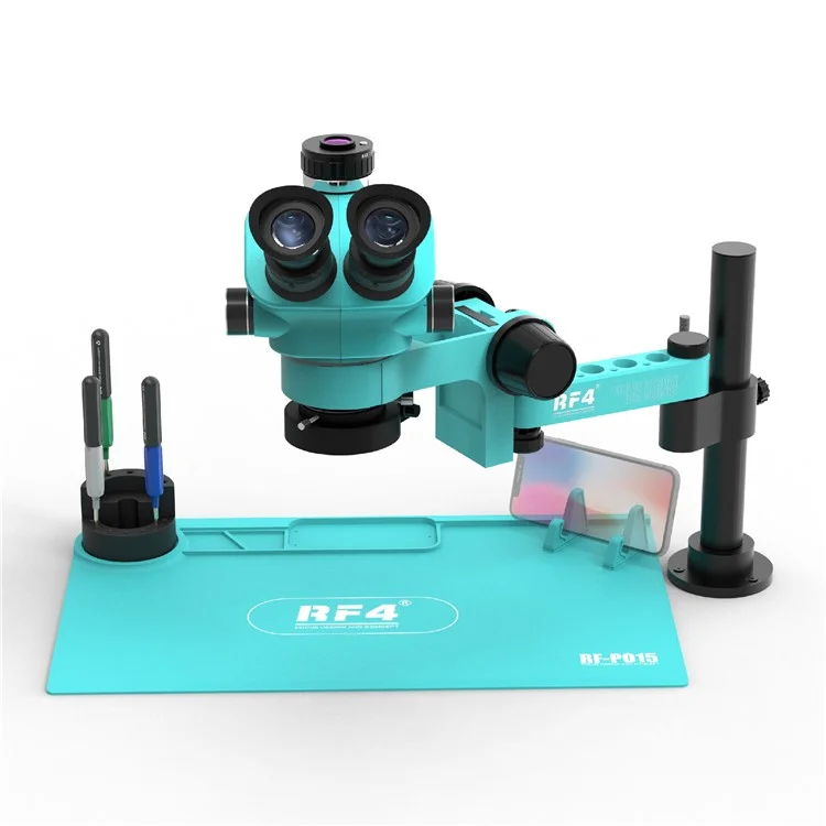 RF4 RF-7050PRO-FO19 Triocular Microscope 7X-50X Magnification Knob Phone Electronic Component Repair