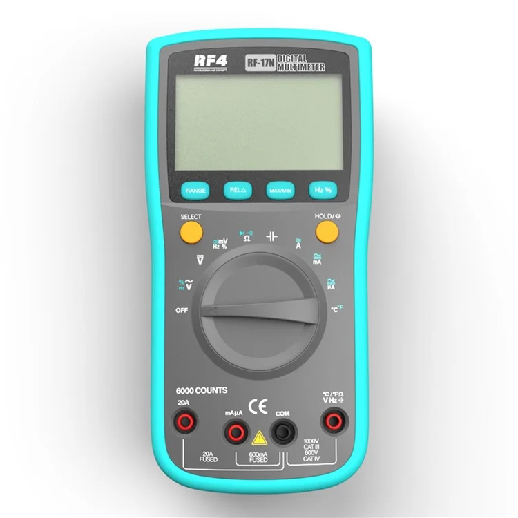 RF4 RF-17N Handheld Digital Multimeter LCD Backlight AC / DC Ammeter Voltmeter Ohm Voltage Tester Meter (without Battery)