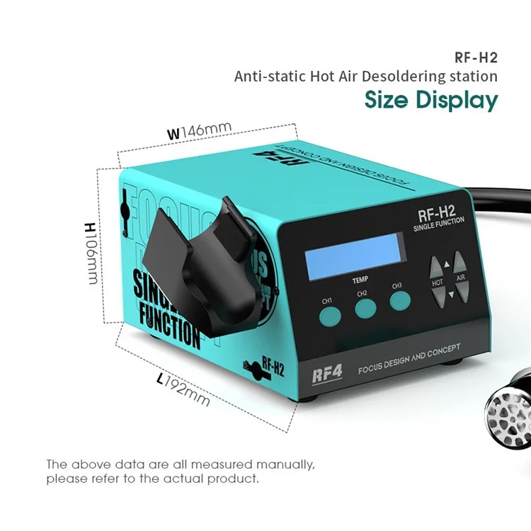 RF4 RF-H2 1000W SMD BGA Hot Air Gun Soldering Station Digital Display Intelligent BGA Rework Station - US Plug