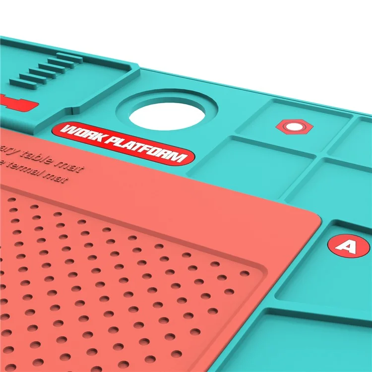 RF4 RF-PO2 Microscope Maintenance Mat Phone Repair Platform Dual Layer Heat Insulated Pad - Green+Red