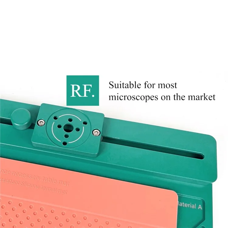 RF4 RF-MO3 Sliding Microscope Stand Base Aluminum Alloy Silicone Heat Resistance Maintenance Mat