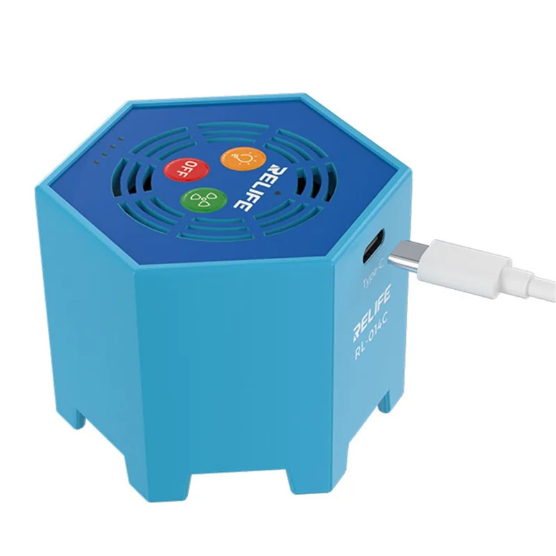 RELIFE RL-014C 2-en-1 Lampe UV de Refroidissement Intelligente Sans Fil à Air Froid Fonctionne sur Batterie Refroidissement et Lampe de Durcissement UV
