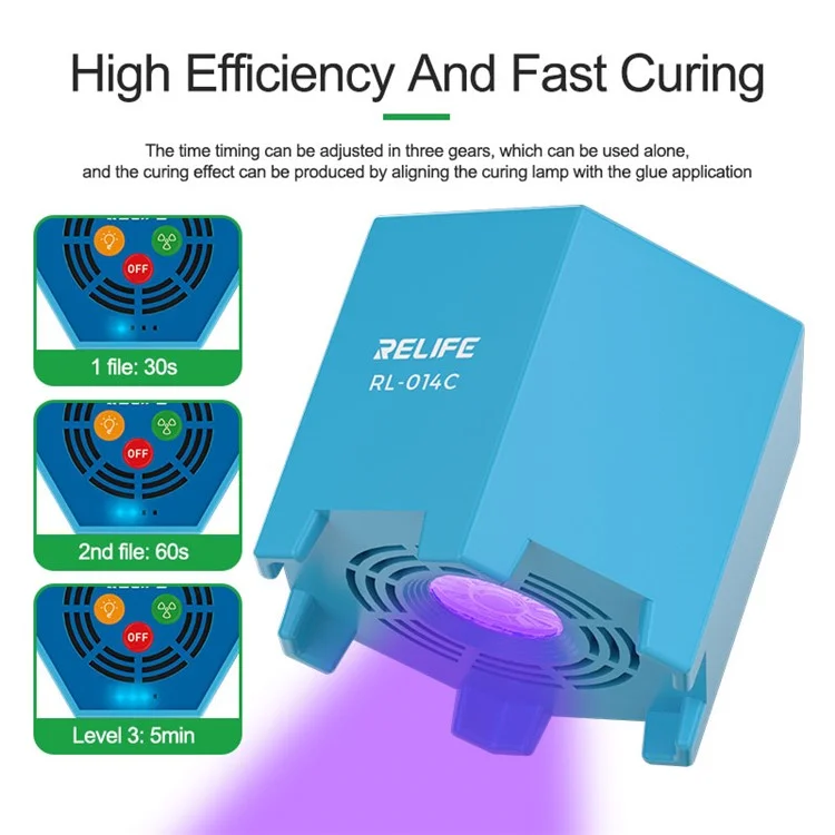 RELIFE RL-014C 2-en-1 Lampe UV de Refroidissement Intelligente Sans Fil à Air Froid Fonctionne sur Batterie Refroidissement et Lampe de Durcissement UV