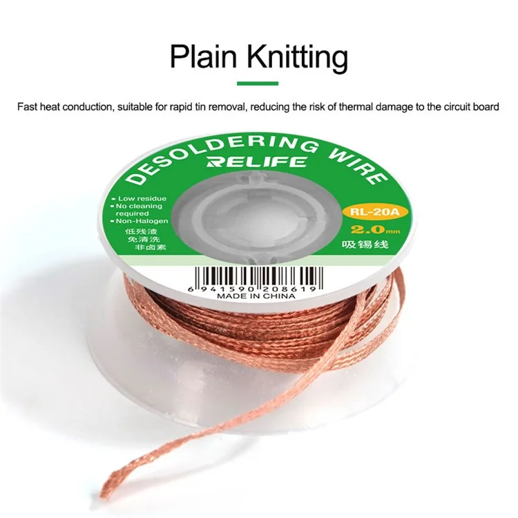 RELIFE RL-20A Tin Wire Tape Copper Welding Solder Remover BGA Repair Tool