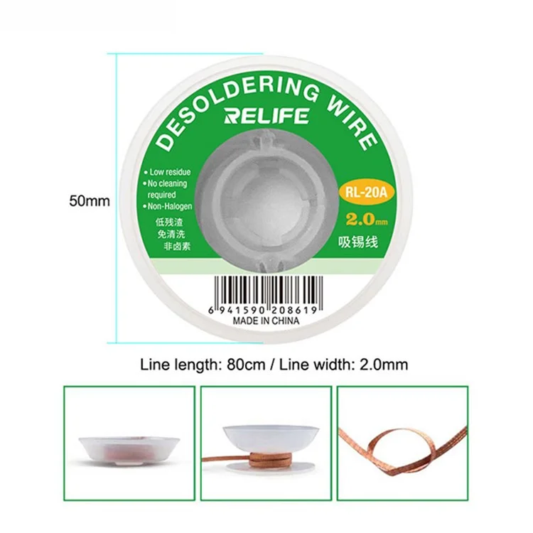 RELIFE RL-20A Tin Wire Tape Copper Welding Solder Remover BGA Repair Tool