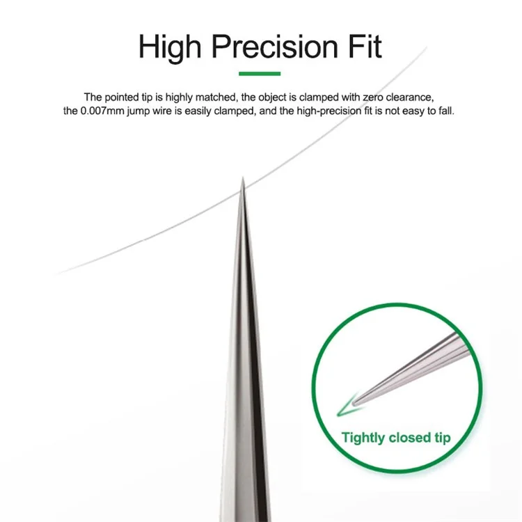 RELIFE SA-11 Stainless Steel Fine Tip Straight Tweezers Electronic Device Precision Repair Tool