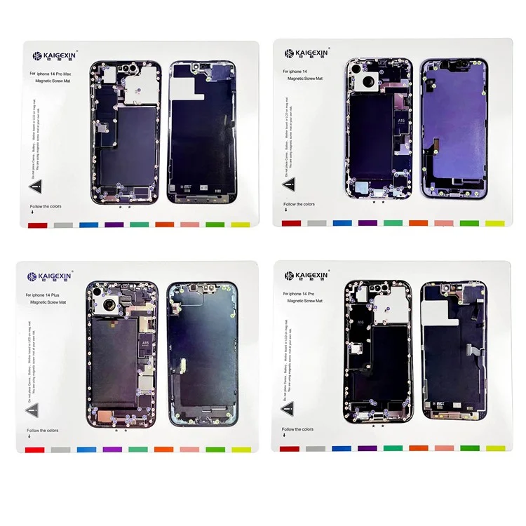 4 Peças Tapete de Trabalho Magnético para iPhone 14 Series Phone Reparando Tapete de Parafuso Magnético Manutenção Pad