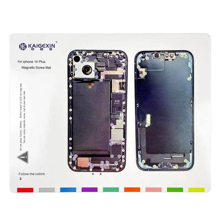 4 Peças Tapete de Trabalho Magnético para iPhone 14 Series Phone Reparando Tapete de Parafuso Magnético Manutenção Pad