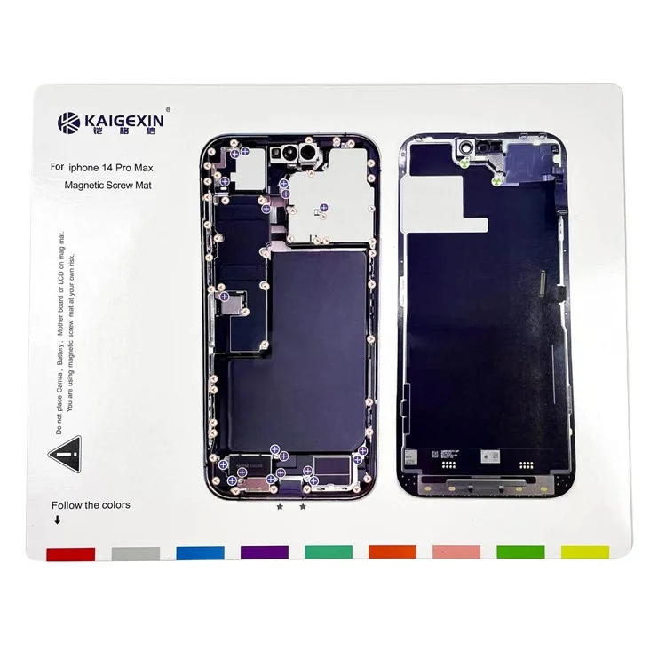 4 Peças Tapete de Trabalho Magnético para iPhone 14 Series Phone Reparando Tapete de Parafuso Magnético Manutenção Pad