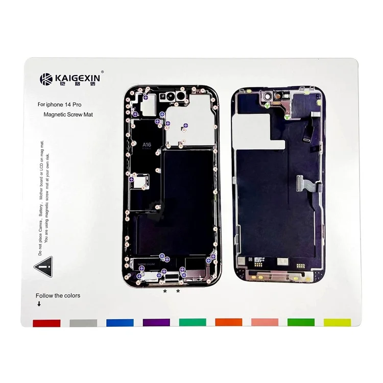 4 Peças Tapete de Trabalho Magnético para iPhone 14 Series Phone Reparando Tapete de Parafuso Magnético Manutenção Pad